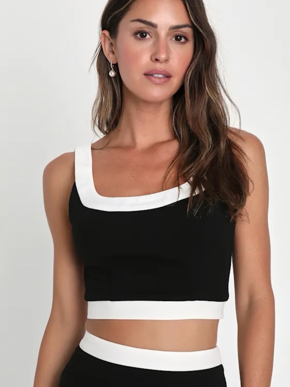LULUS Totally Sensational Color Block Sleeveless Crop Top